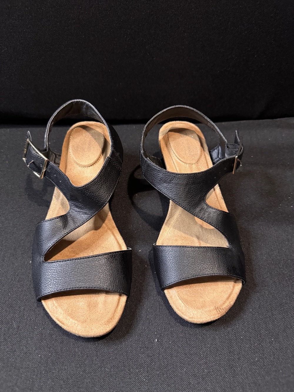 Giani Bernini Black Crisscross Buckle Sandals